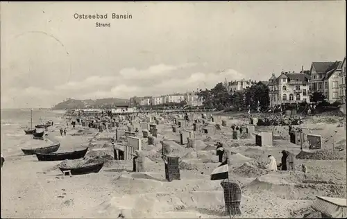 Ak Ostseebad Bansin Heringsdorf auf Usedom, Strand, Villen