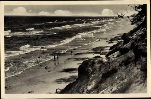 Ak Ostseebad Kölpinsee auf Usedom, Strand mit Seesicht