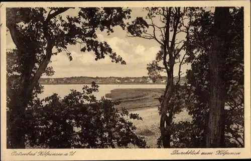 Ak Ostseebad Kölpinsee auf Usedom, Durchblick zum Kölpinsee