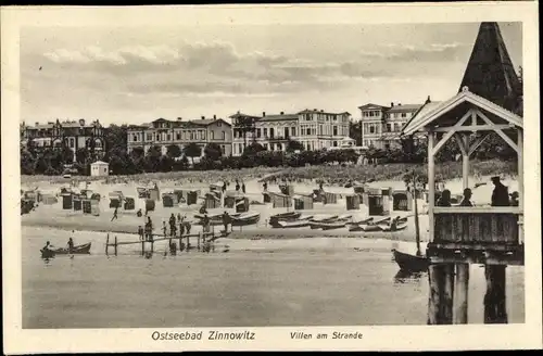 Ak Ostseebad Zinnowitz auf Usedom, Villen am Strand