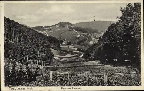 Ak Detmold am Teutoburger Wald, Landschaftspanorama Teutoburger Wald, Lippische Schweiz