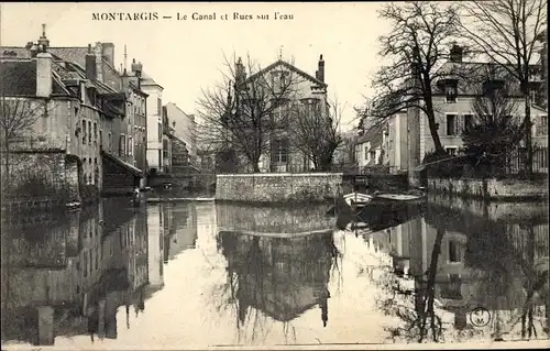 Ak Montargis Loiret, Canal et Rues sur l´Eau