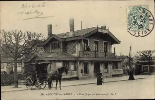 Ak Nogent sur Marne Val de Marne, La Gare