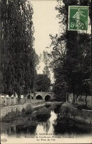 Ak Condé-sur-Noireau Calvados, Le Pont de l'Ile