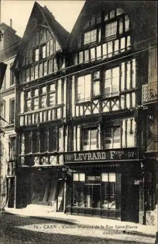 Ak Caen Calvados, Vieilles Maisons de la Rue Saint Pierre