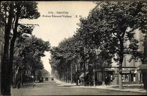 Ak Pantin Seine Saint Denis, Avenue Édouard Vaillant