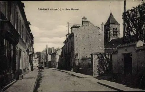 Ak Crosnes Essonne, Rue Masset