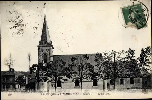 Ak Saint Quentin des Iles Eure, L´Église