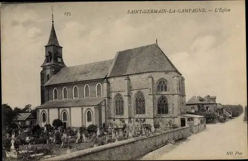 Ak Saint Germain la Campagne Eure, L´Église