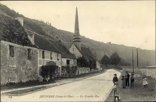 Ak Jeufosse Yvelines, La Grande Rue