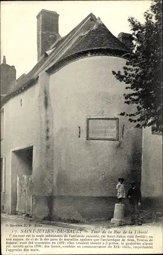 Ak Saint Julien du Sault, Tour de la Rue de la Liberté