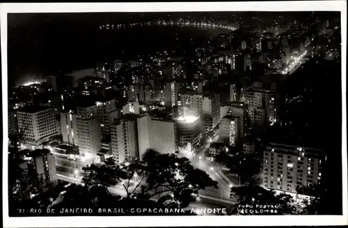 Ak Rio de Janeiro Brasilien, Copacabana a noite
