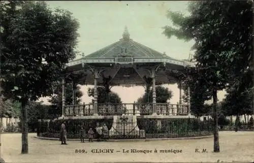 Ak Clichy Hauts de Seine, Kiosque à Musique