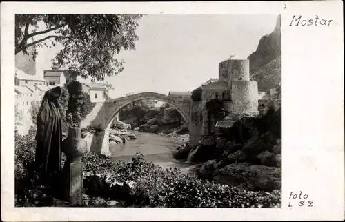 Ak Mostar Bosnien Herzegowina, Steinbrücke