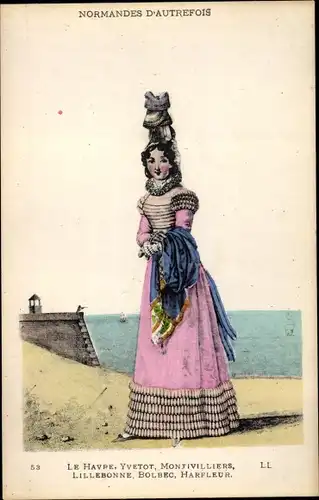 Künstler Ak Normandes d'Autrefois, Tracht, Le Havre, Yvetot, Montivilliers, Lillebonne