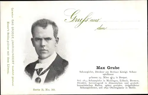 Ak Schauspieler Max Grube, Direktor am Berliner Königlichen Schauspielhaus
