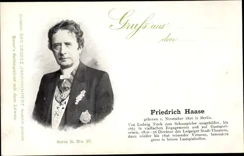 Ak Schauspieler Friedrich Haase