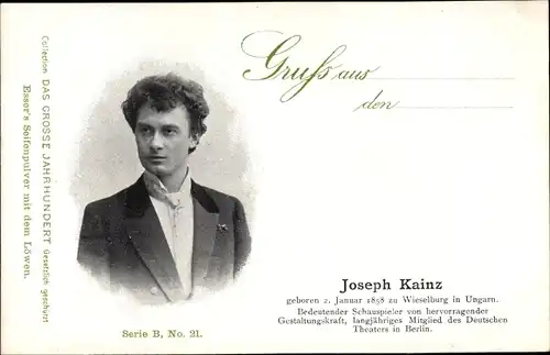 Ak Schauspieler Joseph Kainz