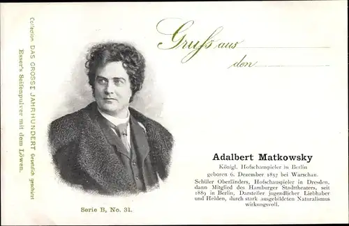 Ak Schauspieler Adalbert Matkowsky