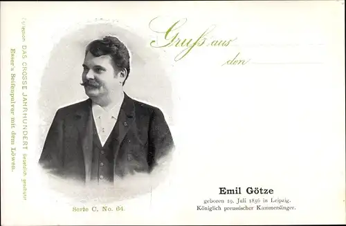 Ak Sänger Emil Götze