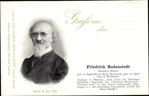 Ak Dichter Friedrich Bodenstedt