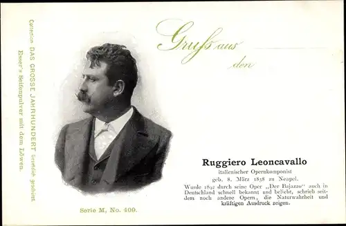 Ak Komponist Ruggiero Leoncavallo