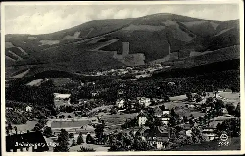 Ak Brückenberg bei Krummhübel Schlesien, Panorama vom Ort