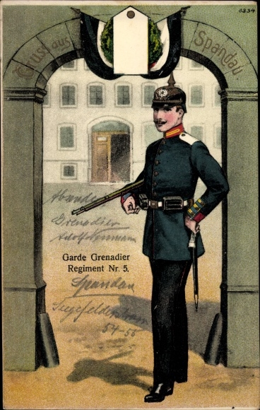 Regiment Ak Füsilier Bataillon Garde Grenadier Regiment No. 5 Spandau