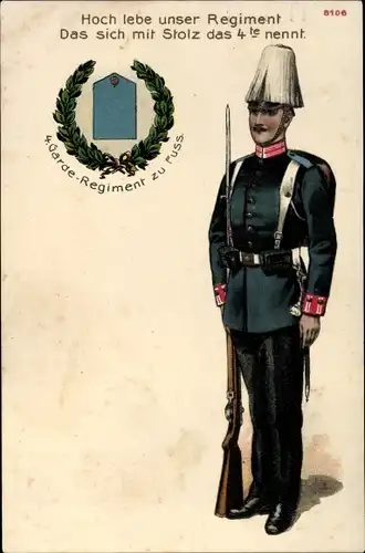 Regiment Litho 4. Garderegiment zu Fuß, Soldat in Uniform
