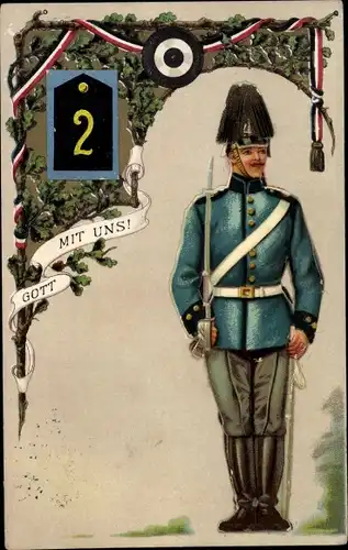 Regiment Litho Gott mit uns, Schulterklappe 2, Soldat in Uniform