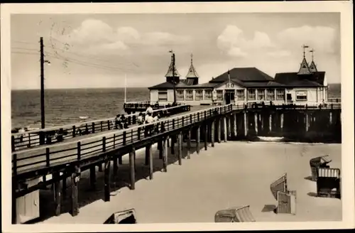 Ak Ostseebad Ahlbeck Heringsdorf auf Usedom, Brückenrestaurant