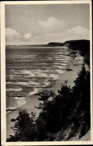 Ak Ostseebad Kölpinsee auf Usedom, Steilufer, Strand, Meer