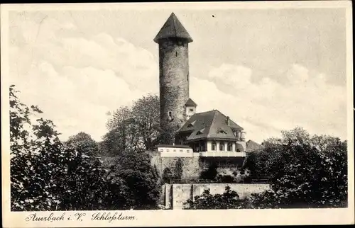 Ak Auerbach im Vogtland, Schlossturm