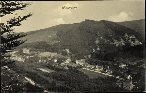 Ak Winterstein Waltershausen in Thüringen, Ort aus Vogelschau