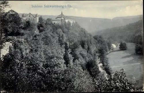 Ak Schwarzburg in Thüringen, Schloss mit Umgebung