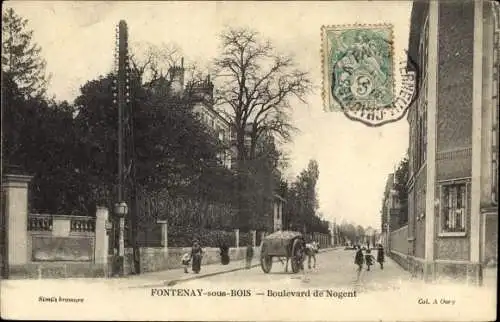 Ak Fontenay sous Bois Val de Marne, Boulevard de Nogent