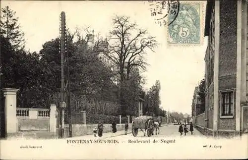 Ak Fontenay sous Bois Val de Marne, Boulevard de Nogent