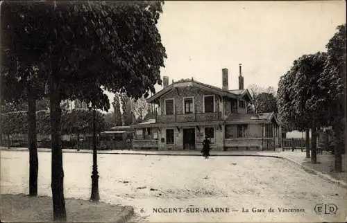 Ak Nogent sur Marne Val de Marne, La Gare de Vincennes