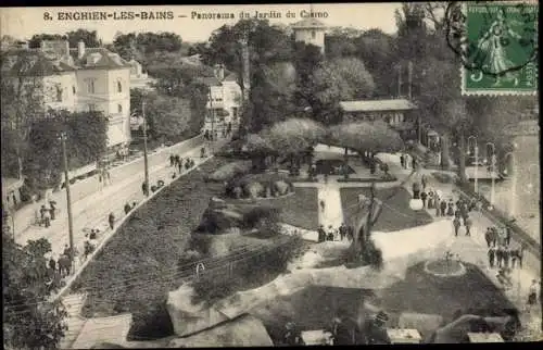 Ak Enghien les Bains Val d’Oise, Panorama du Jardin du Casino