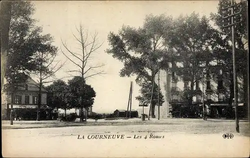 Ak La Courneuve Seine Saint Denis, Les Quatre Routes