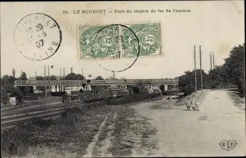 Ak Le Bourget Seine Saint Denis, Pont du Chemin de Fer de Ceinture