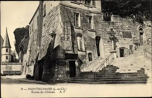 Ak Montrichard Loir et Cher, Entrée du Château