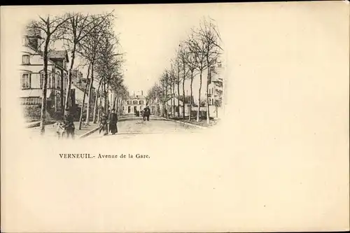 Ak Verneuil sur Avre Eure, Avenue de la Gare