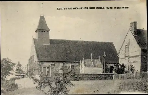 Ak Neaufles sur Risle Eure, L´Église