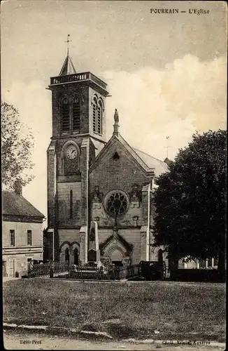 Ak Pourrain Yonne, L´Église
