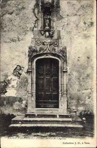 Ak Saint Valerien Yonne, Portail de l´Église