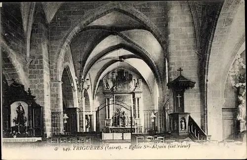 Ak Triguères Loiret, Église Sainte Alpaix