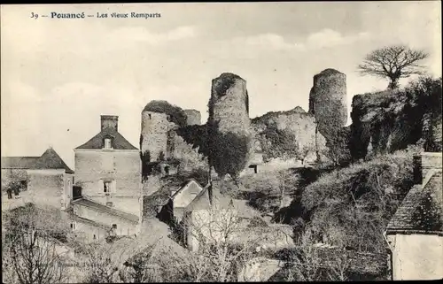 Ak Pouancé Maine et Loire, Vieux Remparts