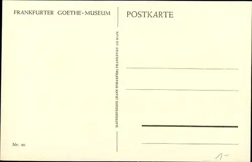 Künstler Ak May, Georg Oswald, Frau Rat Goethe, Goethemuseum Frankfurt