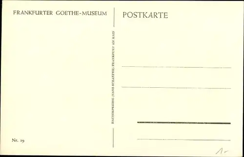 Künstler Ak Junker, Hermann, Herr Rat Goethe, Goethemuseum Frankfurt